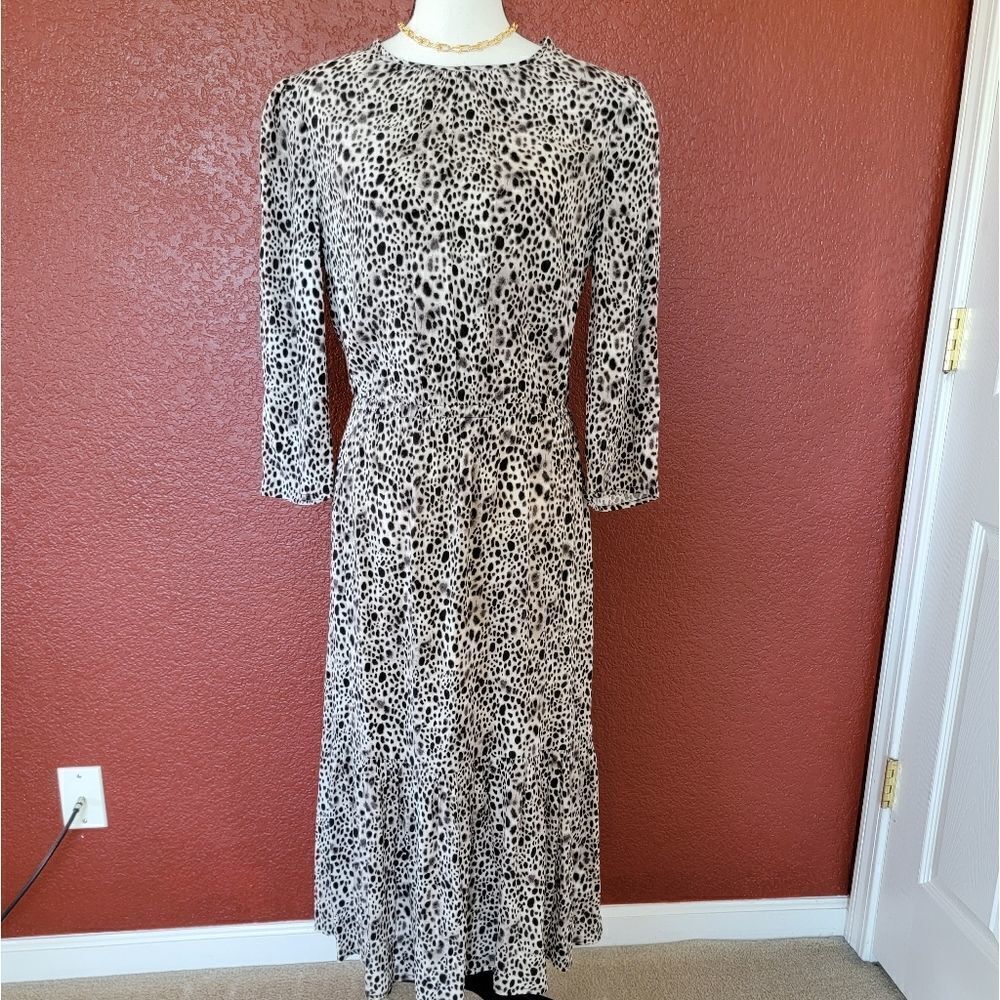 A New Day Black and White Midi Dress